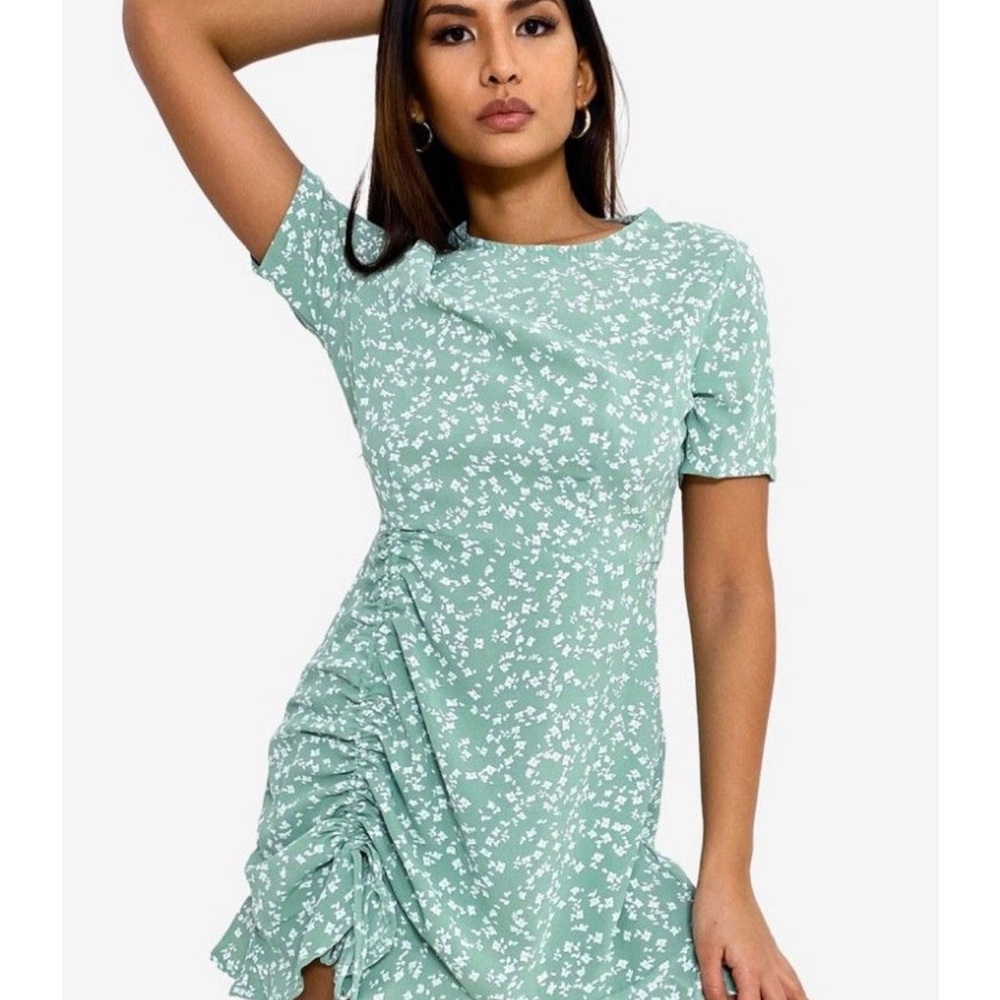 Floral Ruched Dress - Picture 2 of 6